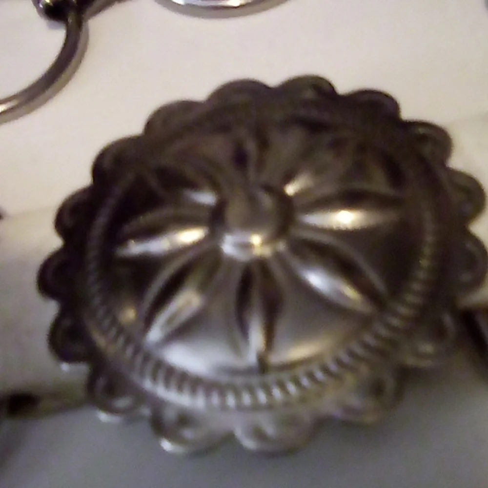 Vintage Belt From 1978. ToFloral Motif  Silver Hardware.